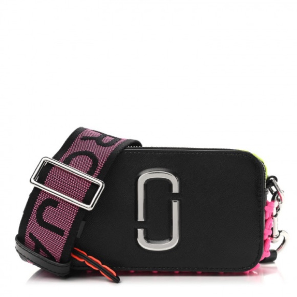 MARC JACOBS Saffiano Whipstitched Small Snapshot Camera Bag Black